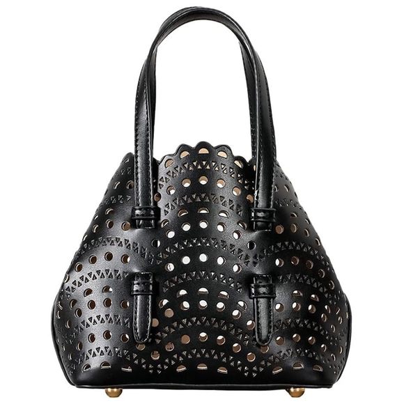 Hollow Out Small Basket Bags Pu Leather Handbag With Inner Bag :| - Picture 1 of 7